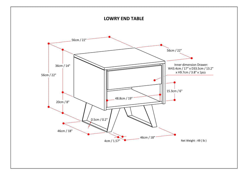 Lowry - Handcrafted End Table - R&R Furniture Gallery (Fountain Valley, CA)