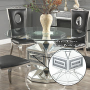 Noralie - 30" Dining Table - Clear Glass, Mirrored & Faux Diamonds - R&R Furniture Gallery (Fountain Valley, CA)