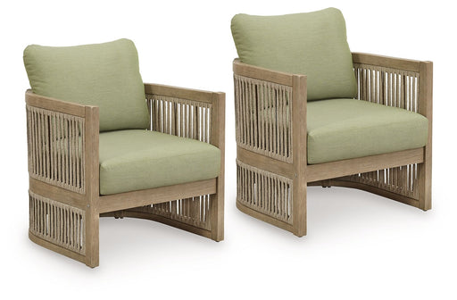 Serena Shores - Lounge Chair With Cushion (Set of 2) - Beige / Green - R&R Furniture Gallery (Fountain Valley, CA)