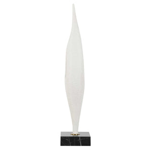 Fluid Drop - Stone Sculpture - White