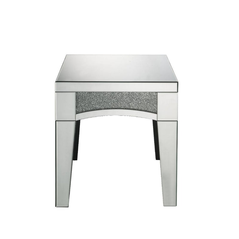 Noralie - 20" X 20" End Table - Mirrored & Faux Diamonds - R&R Furniture Gallery (Fountain Valley, CA)