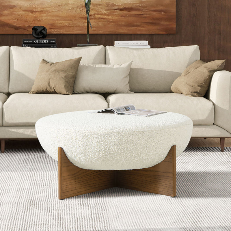 Bali - Round Upholstered Ottoman - R&R Furniture Gallery (Fountain Valley, CA)