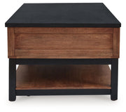 Kallari - Lift Top Cocktail Table - Warm Brown / Black - R&R Furniture Gallery (Fountain Valley, CA)