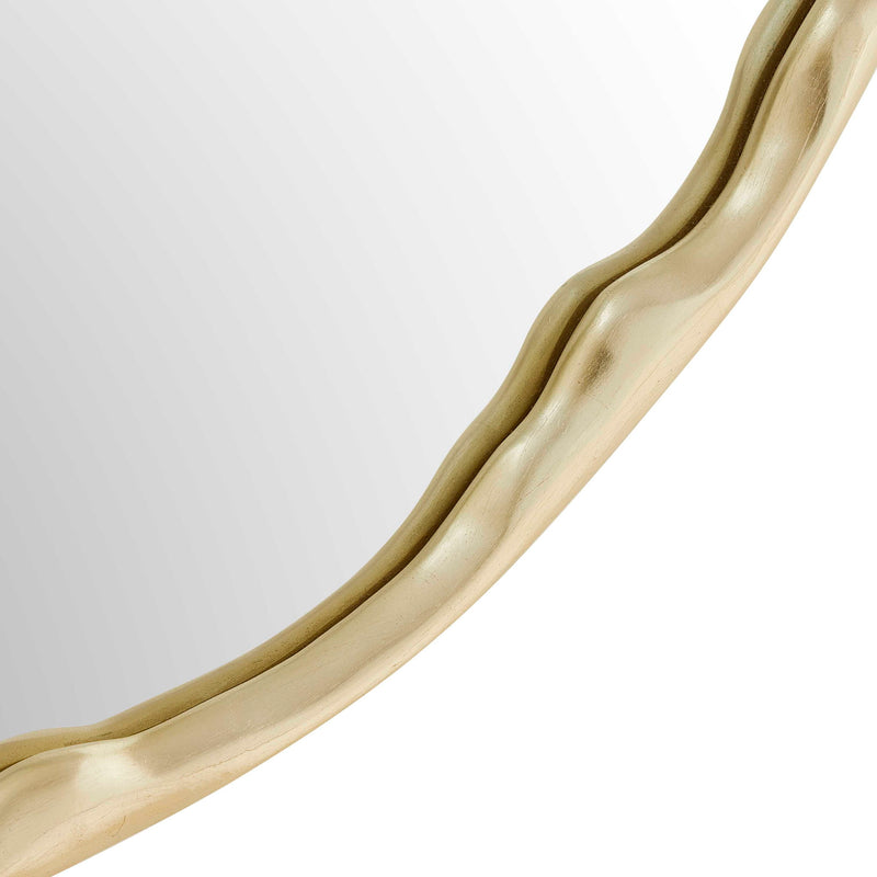 Crinkle - Round Mirror - Brass