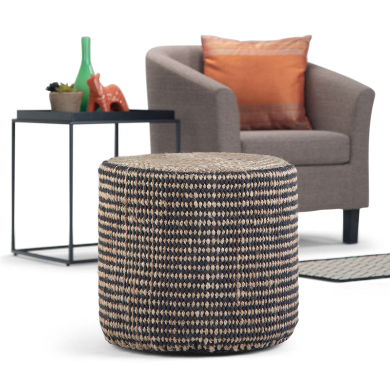 Larissa - Handcrafted Round Braided Pouf - R&R Furniture Gallery (Fountain Valley, CA)