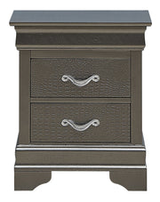 Decorative accent nightstand from Glory Furniture featuring a sleek design with a smooth surface and stylish hardware.