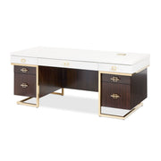 Belmont Place - Desk - White / Dark Brown - R&R Furniture Gallery (Fountain Valley, CA)