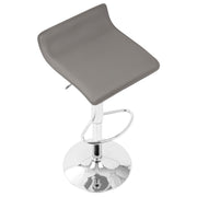 Set of two Lumi Source Ale contemporary adjustable barstools with sleek metal frames and wooden seats.