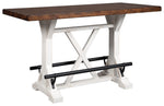 Valebeck - Rectangular Dining Room Counter Table - White / Brown - R&R Furniture Gallery (Fountain Valley, CA)