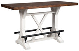 Valebeck - Rectangular Dining Room Counter Table - White / Brown - R&R Furniture Gallery (Fountain Valley, CA)