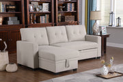 Upholstered Pull Out Sectional Sofa With Chaise - R&R Furniture Gallery (Fountain Valley, CA)