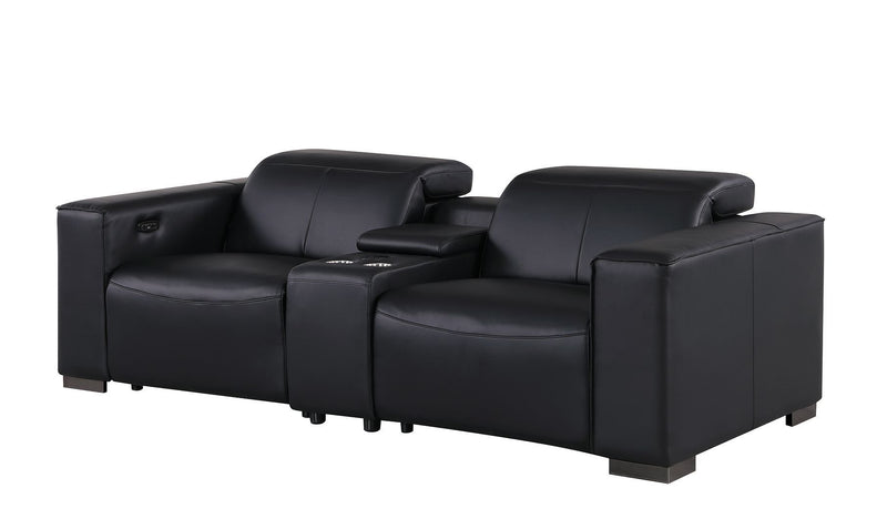 1208 - Leather Reclining Set (Sofa & Loveseat With 5 Power Recliners)