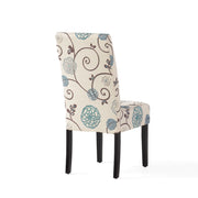 Contemporary Dining Chair Set With Rubberwood Legs - White / Blue - R&R Furniture Gallery (Fountain Valley, CA)
