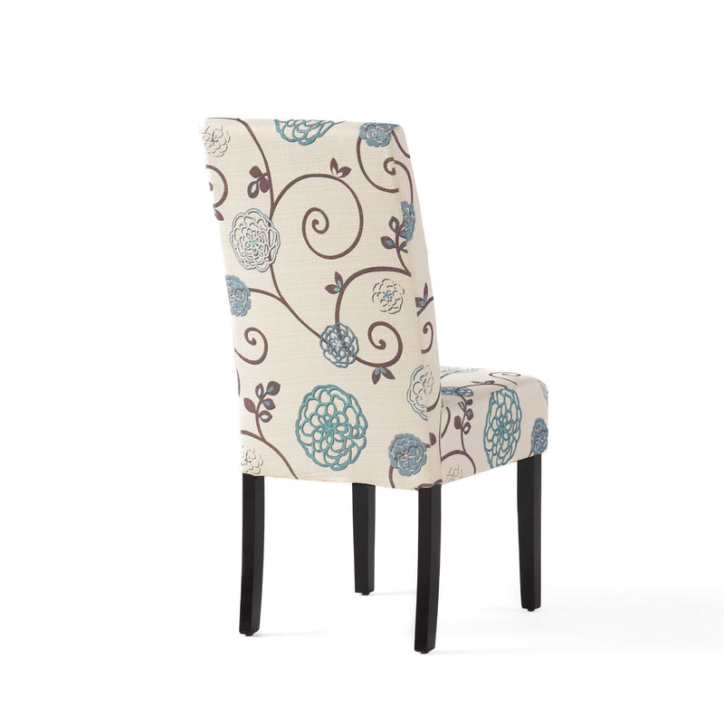 Contemporary Dining Chair Set With Rubberwood Legs - White / Blue - R&R Furniture Gallery (Fountain Valley, CA)