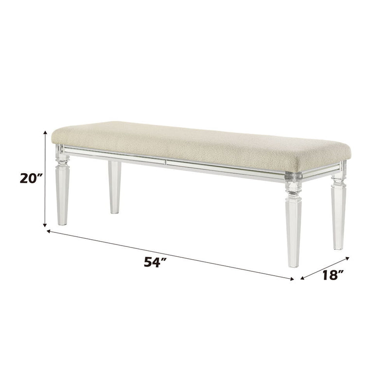 Tarian - Bench - Pearl White - R&R Furniture Gallery (Fountain Valley, CA)