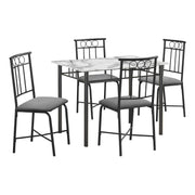 8th Street 5-piece small rectangular dining table set with four matching chairs, ideal for compact dining spaces