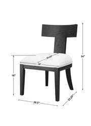 Uttermost Idris armless side chair with upholstered seat and wooden legs, modern design for living or dining room decor.
