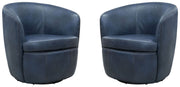 Barolo - 100% Italian Leather Swivel Club Chair (Set of 2) - R&R Furniture Gallery (Fountain Valley, CA)