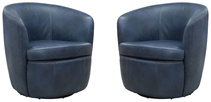 Barolo - 100% Italian Leather Swivel Club Chair (Set of 2) - R&R Furniture Gallery (Fountain Valley, CA)