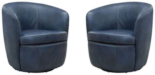 Barolo - 100% Italian Leather Swivel Club Chair (Set of 2) - R&R Furniture Gallery (Fountain Valley, CA)