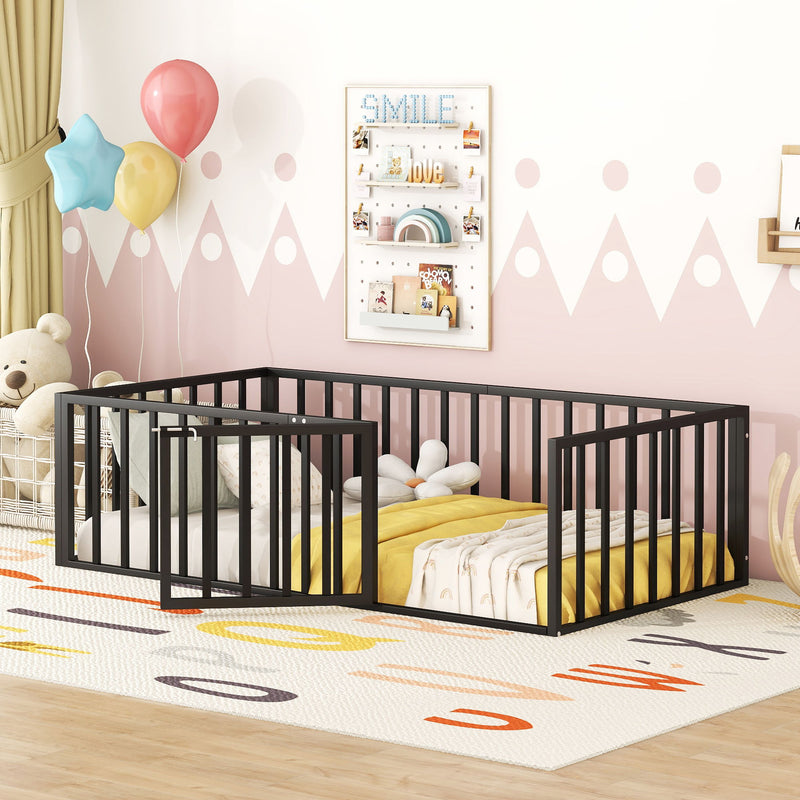 Metal Floor Bed Frame With Fence And Door - R&R Furniture Gallery (Fountain Valley, CA)