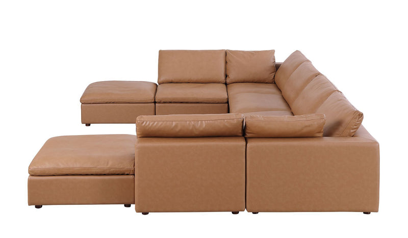 1100 - Top-Grain Italian Leather 8-Piece Sectional With Chaise