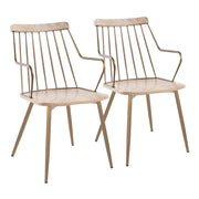Lumi Source Preston farmhouse dining chair set with wooden legs and upholstered seats, stylish and comfortable for dining rooms.