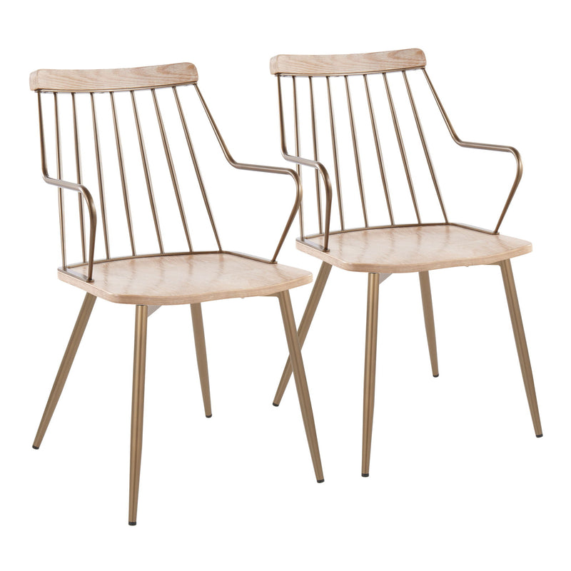Lumi Source Preston farmhouse dining chair set with wooden legs and upholstered seats, stylish and comfortable for dining rooms.
