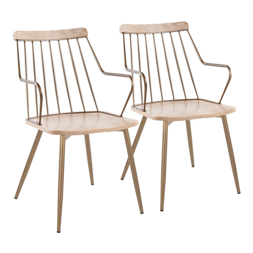 Lumi Source Preston farmhouse dining chair set with wooden legs and upholstered seats, stylish and comfortable for dining rooms.