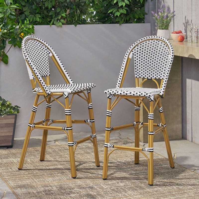 Outdoor Pe Rattan French Barstool Set - R&R Furniture Gallery (Fountain Valley, CA)