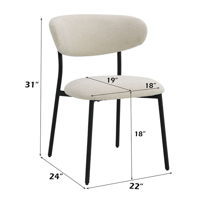 Jirina - Side Chair (Set of 2) - Beige Chenille - R&R Furniture Gallery (Fountain Valley, CA)