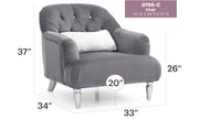 Elegant traditional armchair by Glory Furniture featuring plush upholstery and classic design with wooden armrests.