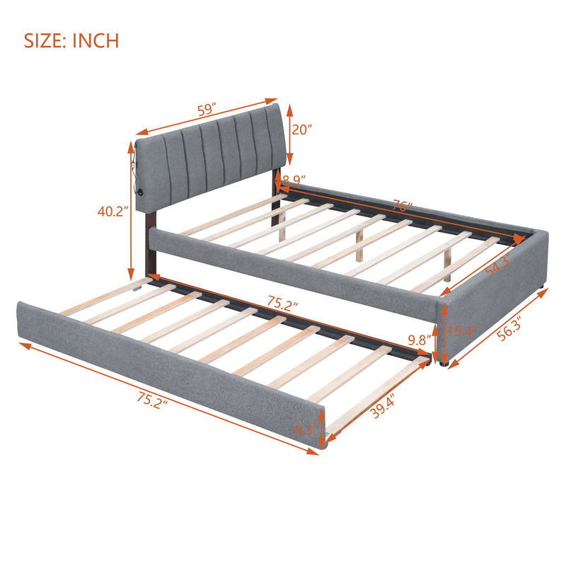 Upholstered Platform Bed With Trundle - R&R Furniture Gallery (Fountain Valley, CA)