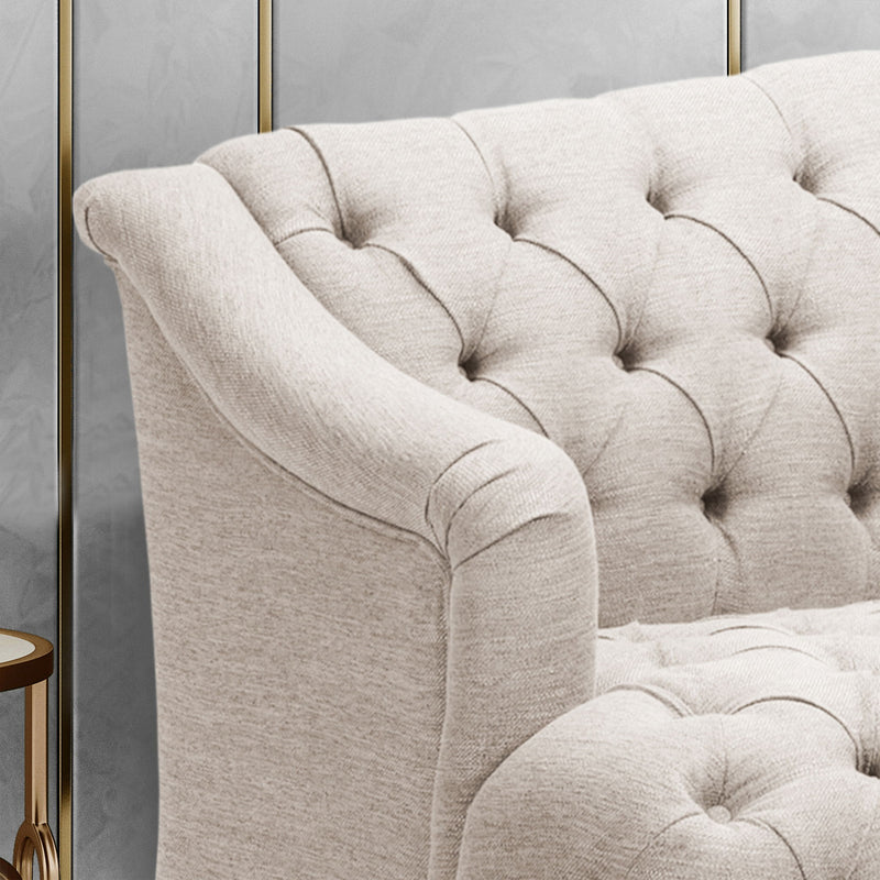 Comfy 3 Seat Sofa With Wooden Legs, For Living Room And Study - R&R Furniture Gallery (Fountain Valley, CA)