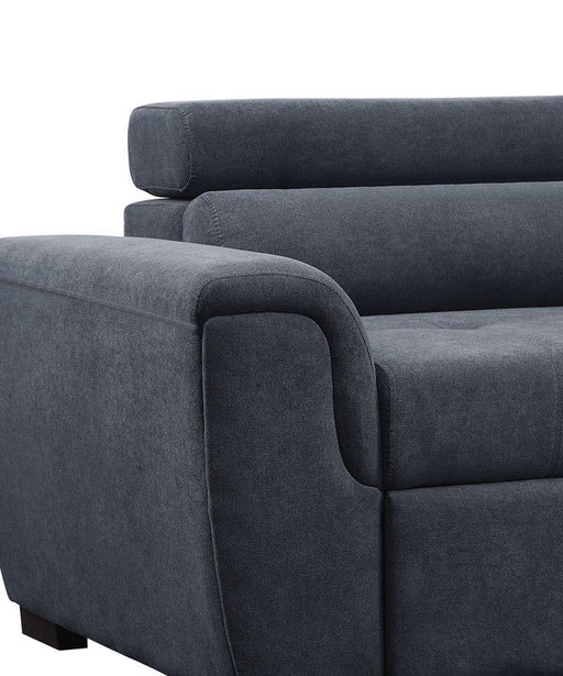 Haris - Sleeper Sofa Sectional With Adjustable Headrest And Storage Ottoman - Dark Gray - R&R Furniture Gallery (Fountain Valley, CA)