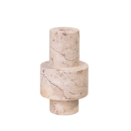 Natural Turned Candle Holder - Travertine - R&R Furniture Gallery (Fountain Valley, CA)
