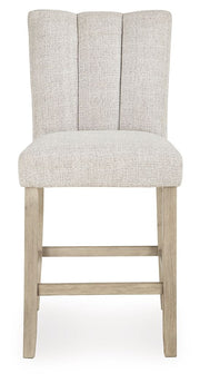 Larawyn - Upholstered Barstool (Set of 2) - Bisque - R&R Furniture Gallery (Fountain Valley, CA)