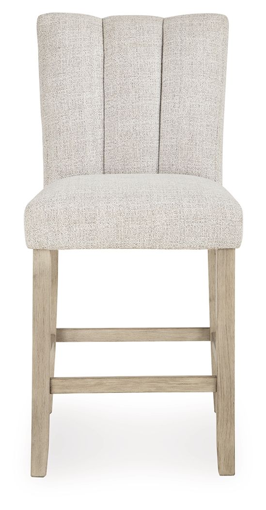 Larawyn - Upholstered Barstool (Set of 2) - Bisque - R&R Furniture Gallery (Fountain Valley, CA)