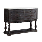Gerardo - Server - White Marble Top & Weathered Espresso - R&R Furniture Gallery (Fountain Valley, CA)
