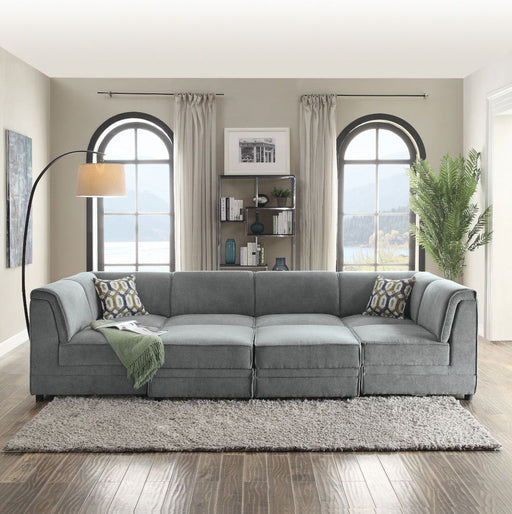 Bois - Modular Armless Chair - Gray Velvet - R&R Furniture Gallery (Fountain Valley, CA)