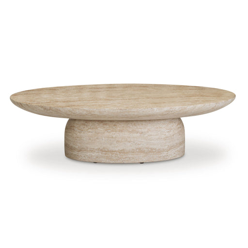Sonia - Indoor / Outdoor Concrete Coffee Table - Faux Travertine - R&R Furniture Gallery (Fountain Valley, CA)