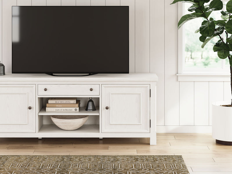 Robbinsdale - Extra Large TV Stand - Antique White - R&R Furniture Gallery (Fountain Valley, CA)