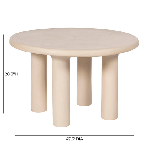 Barbara - 47" Indoor / Outdoor Round Dining Table - Cream - R&R Furniture Gallery (Fountain Valley, CA)