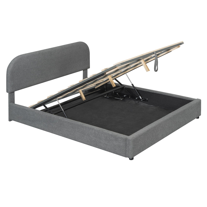 Upholstered Platform Bed With Hydraulic Storage System - R&R Furniture Gallery (Fountain Valley, CA)