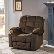 Luxurious Manual Recliner Chair With Skin-Friendly Fabric And Dual Cup Holders - R&R Furniture Gallery (Fountain Valley, CA)