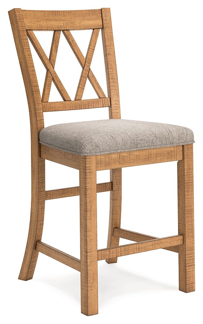 Havonplane - Upholstered Barstool (Set of 2) - Brown - R&R Furniture Gallery (Fountain Valley, CA)