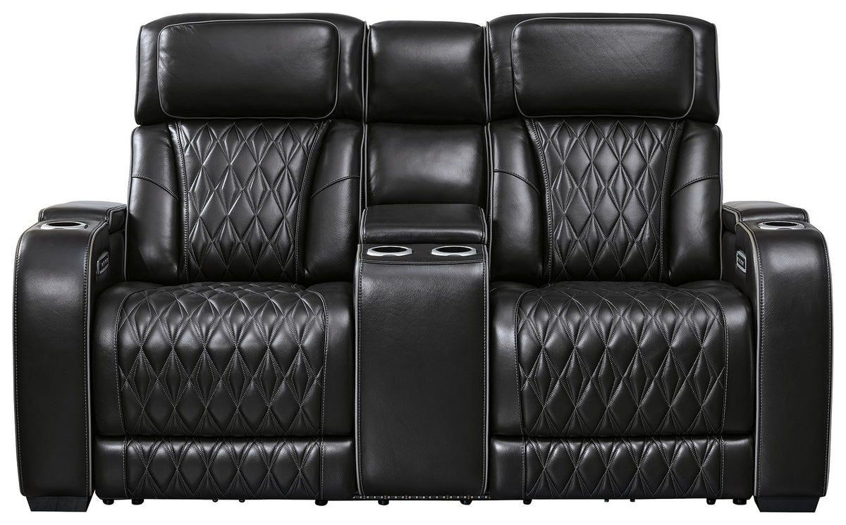 Boyington - Power Reclining Loveseat With Console/Adj Hdrst - R&R Furniture Gallery (Fountain Valley, CA)