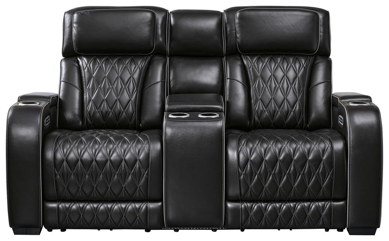 Boyington - Power Reclining Loveseat With Console/Adj Hdrst - R&R Furniture Gallery (Fountain Valley, CA)