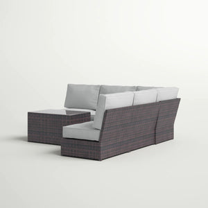 Modular 4 Person Outdoor Seating Group With Cushions - Espresso