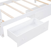 DreamHaus loft platform bed with 7 drawers, full guardrails, and modern L-shaped design for space-saving bedroom storage.